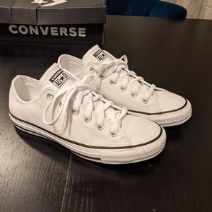 Converse White Leather All Star Low-Tops
